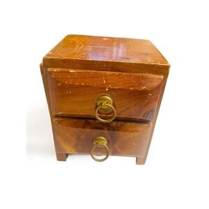 Small Trinket Jewelry Box Great Smoky Mts 2 Drawer 3.75 Inches High